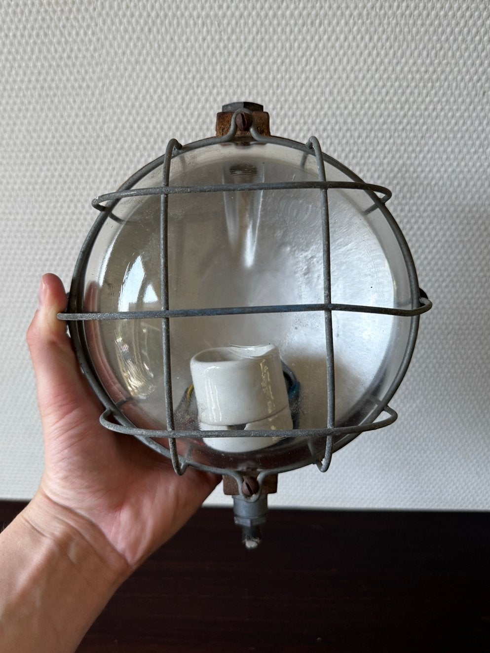 Antieke Vintage Kooilamp, Wandlamp, Industrieel, Lamp, Ophalen of Verzenden