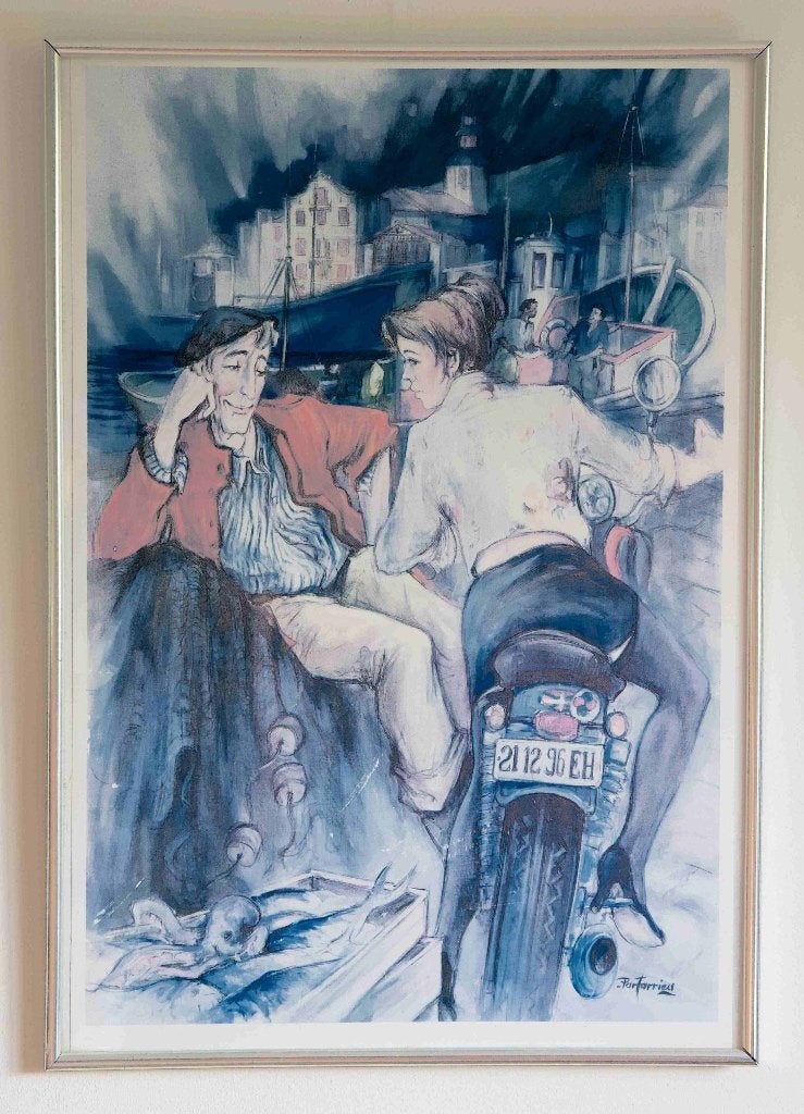 Twee tekeningen van Portarrieu - ingelijst 50 x 70, Ophalen