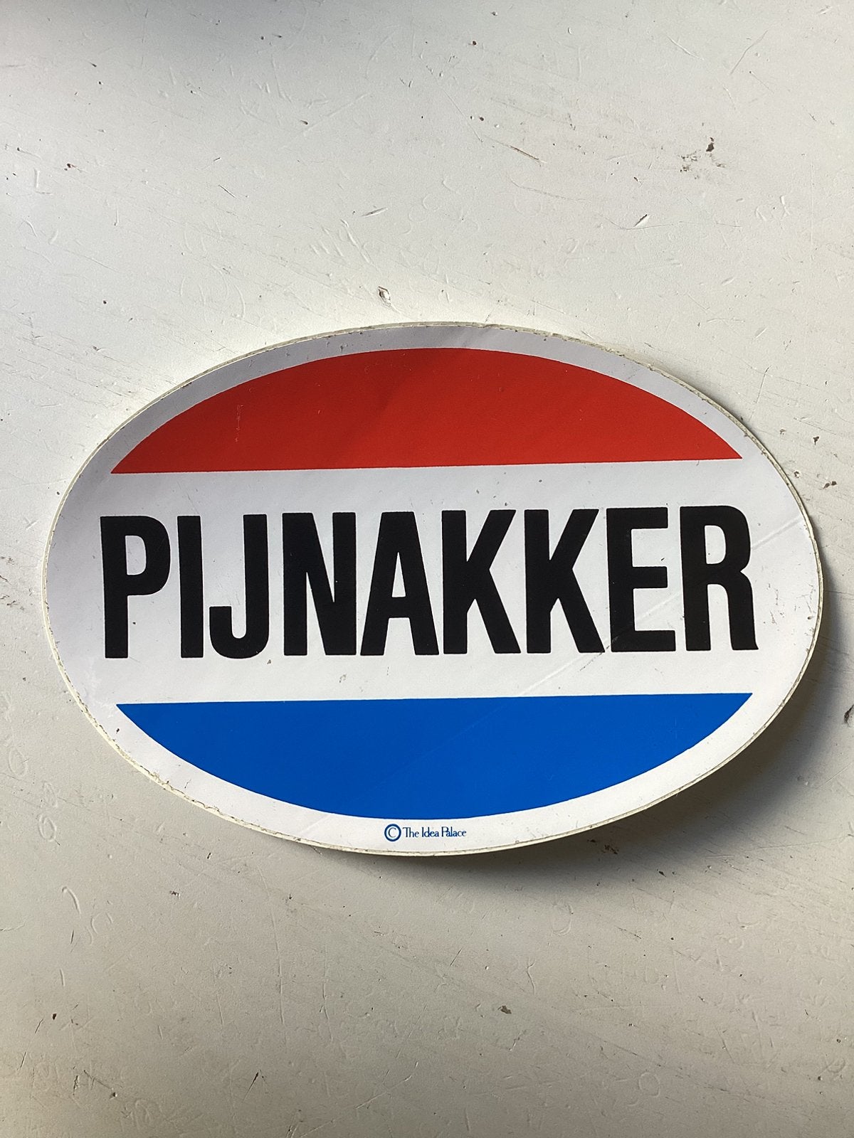 Sticker Pijnakker (Pijnacker/misdruk), Verzamelen, Verzenden, Zo goed als nieuw