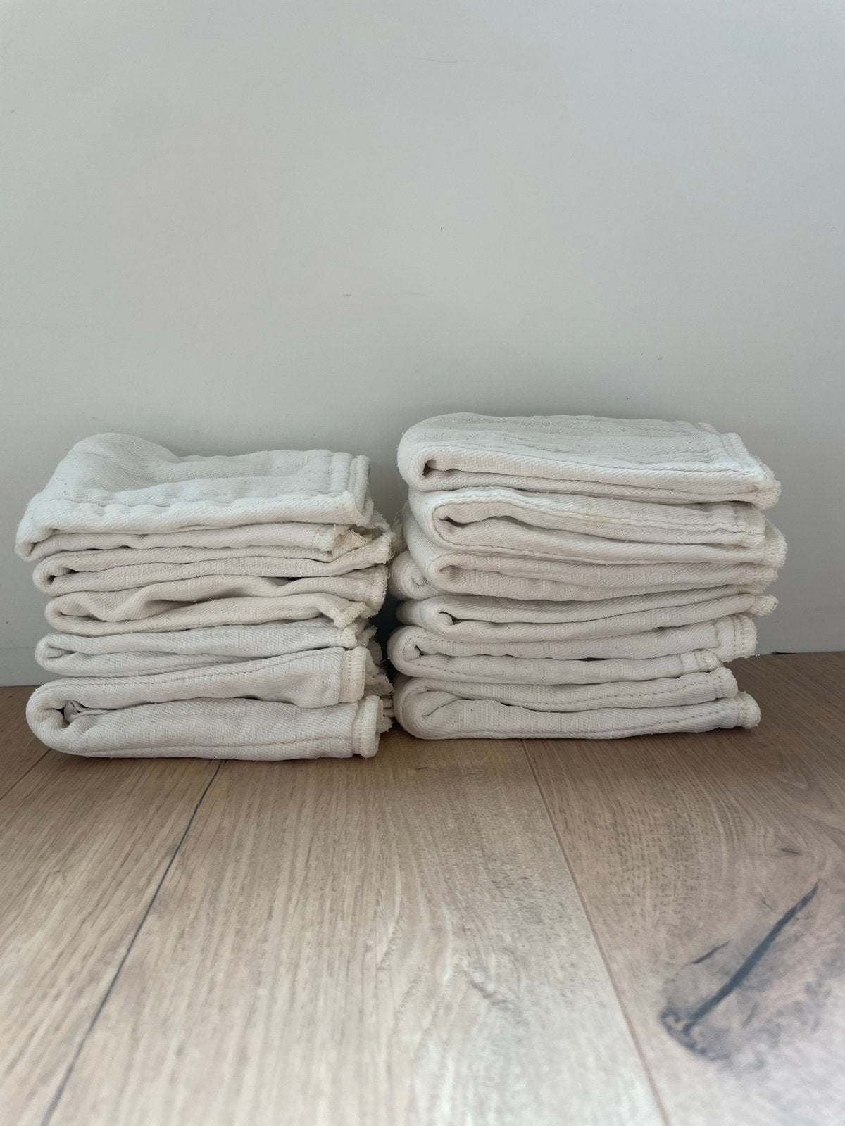 Witte katoenen prefold luiers/boosters, Ophalen of Verzenden, Gebruikt