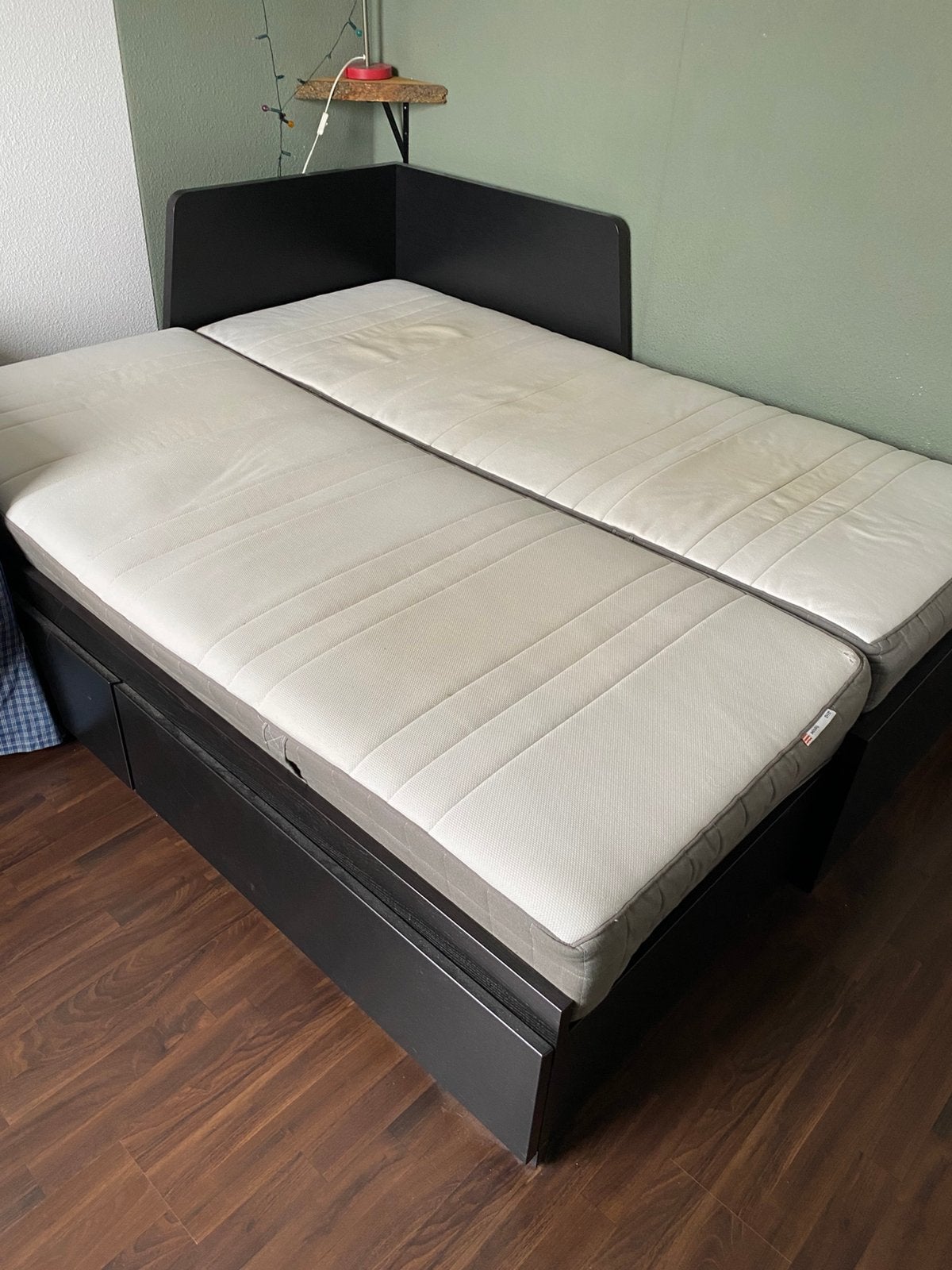 Ikea flekke uitschuif bed GRATIS, Ophalen, Zo goed als nieuw, Tweepersoons, 160 cm