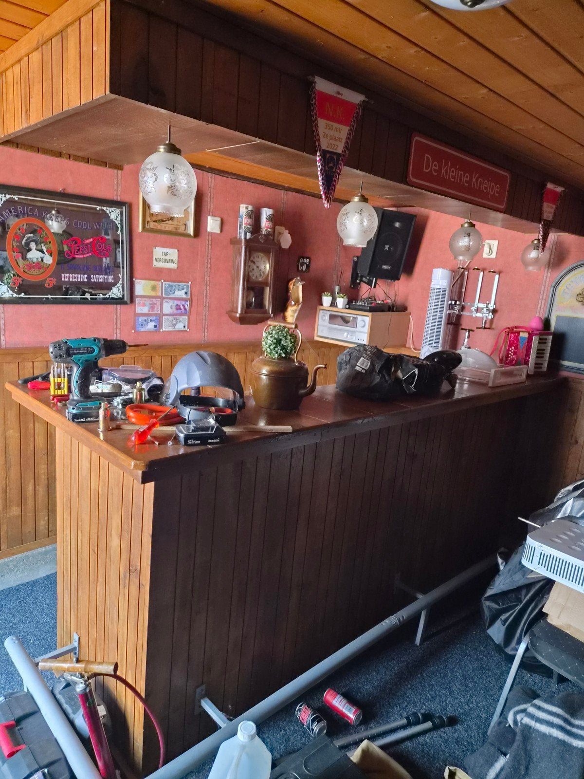 Bar + 7 barkrukken, Ophalen of Verzenden
