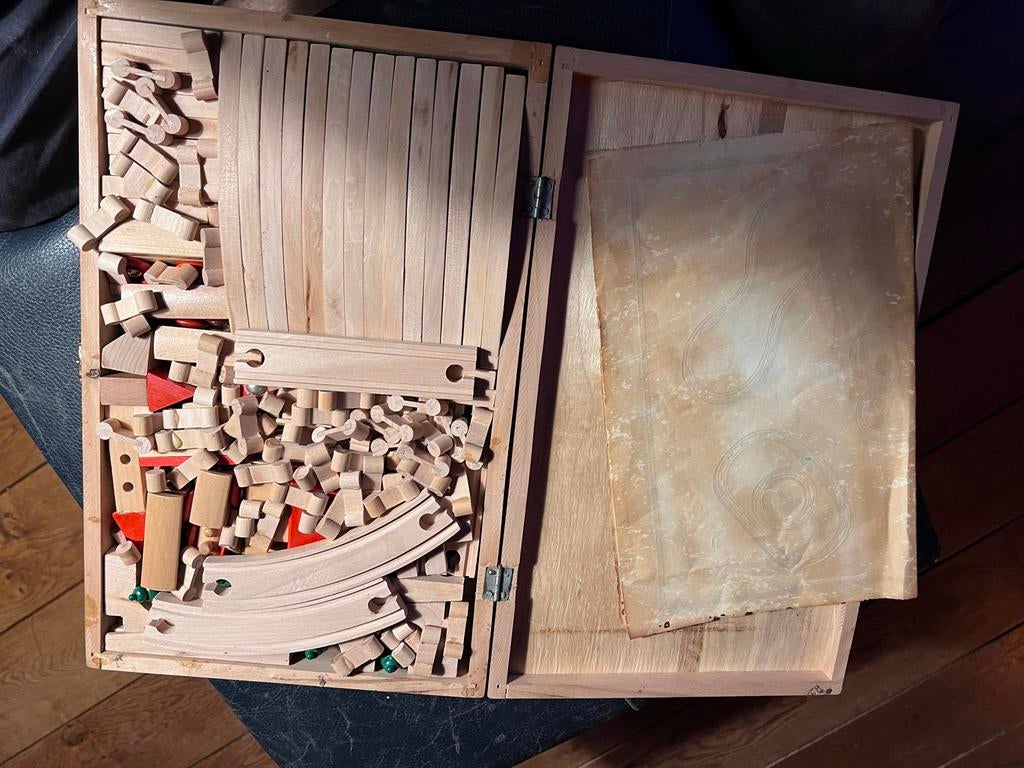 Vintage Houten Speelgoedtrein en Bouwset - DDR Tijdperk, Ophalen of Verzenden, Gebruikt, Jongen of Meisje