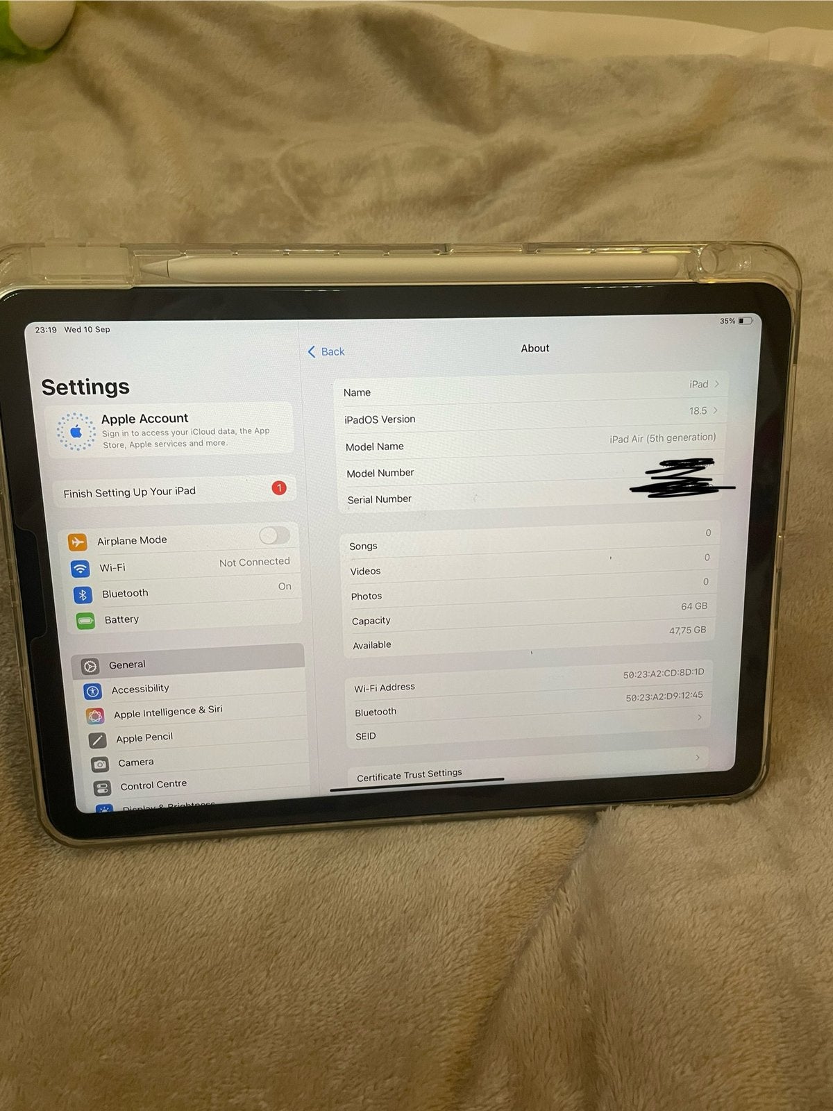 iPad Air met Apple Pencil, Computers en Software, Apple iPads, Ophalen, Gebruikt, Apple iPad Air, 11 inch
