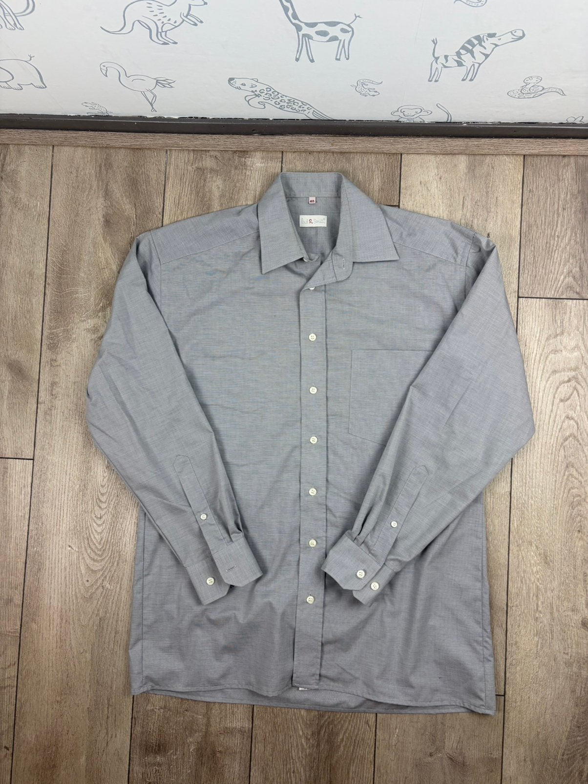 Paul R. Smith Vintage Grey Long Sleeve Shirt, Ophalen of Verzenden, Zo goed als nieuw, Grijs, Halswijdte 41/42 (L)