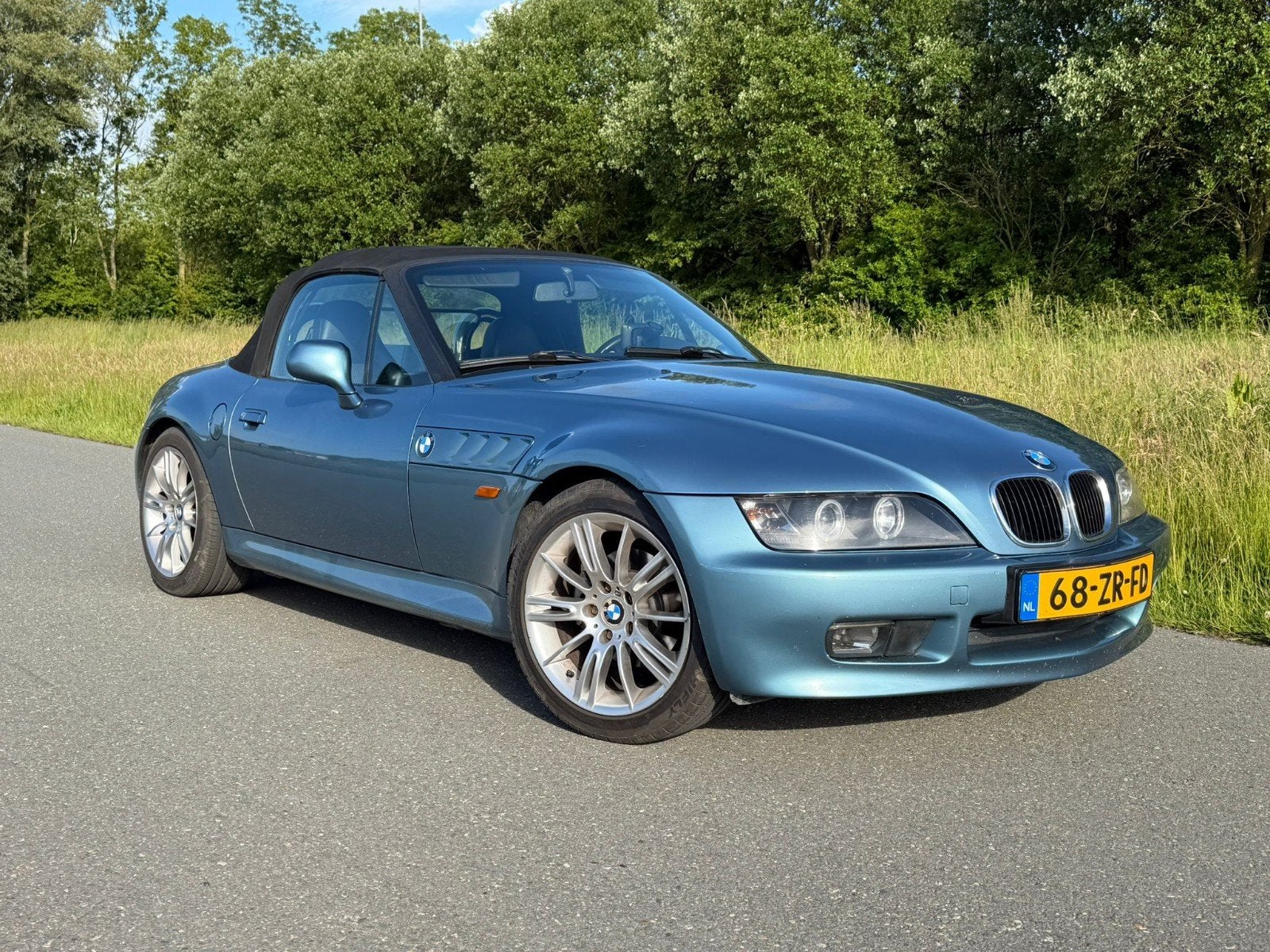 BMW Z3 1.8 Roadster 1996 Blauw, Achterwielaandrijving, Zwart, 4 cilinders, Cabriolet