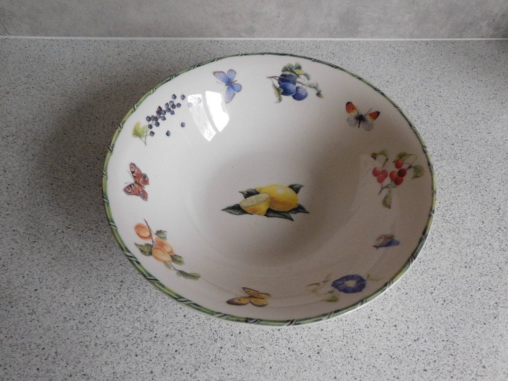 Diepe Schaal Fruit & Flowers Janneke Brinkman - 23 cm, Overige merken, Keramiek, Landelijk/Boerenbont, Ophalen of Verzenden