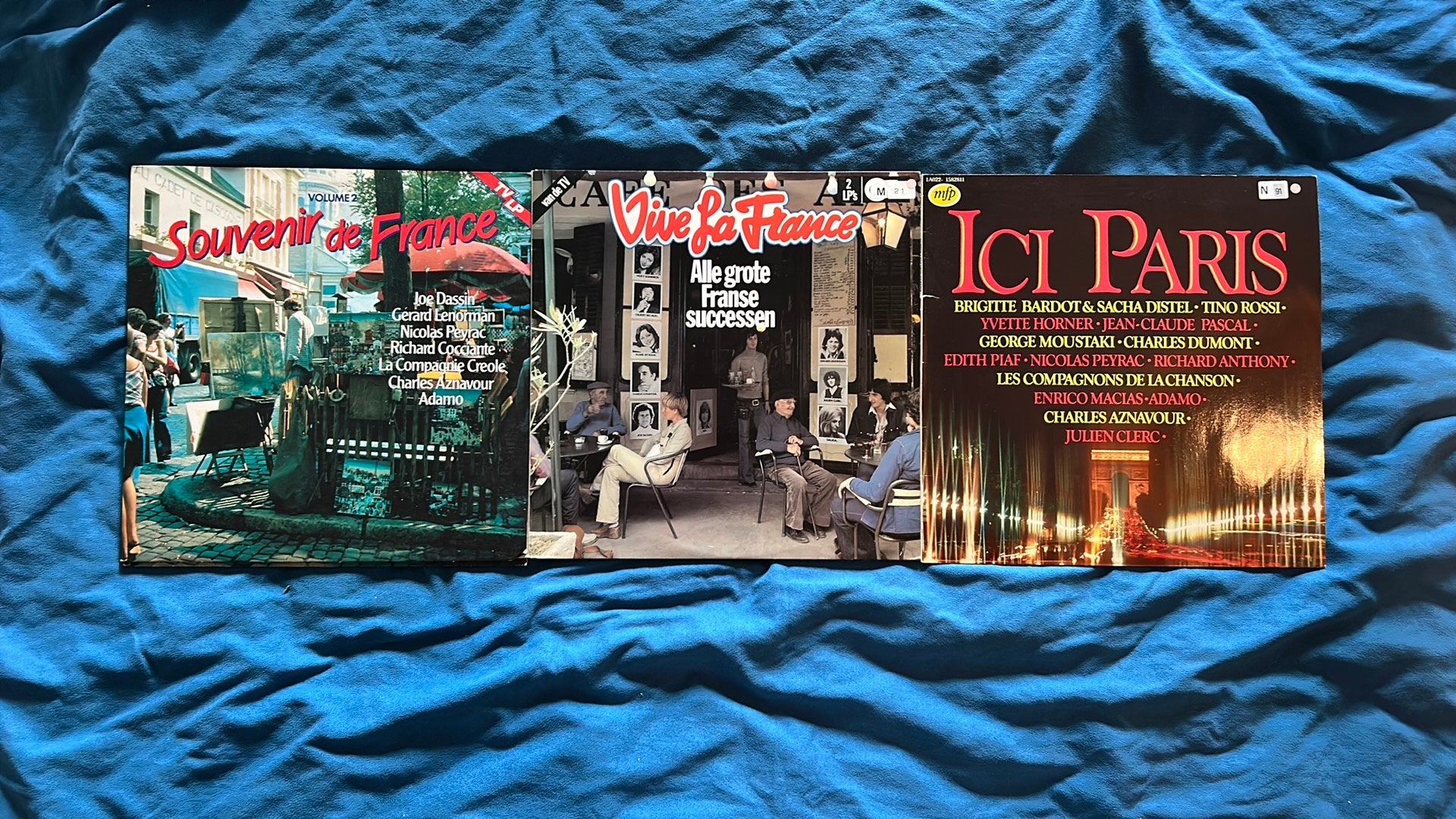 4 LP's Franse muziek (ook per stuk te koop), Cd's en Dvd's, Vinyl | Verzamelalbums, Gebruikt, Pop, 12 inch, Ophalen of Verzenden