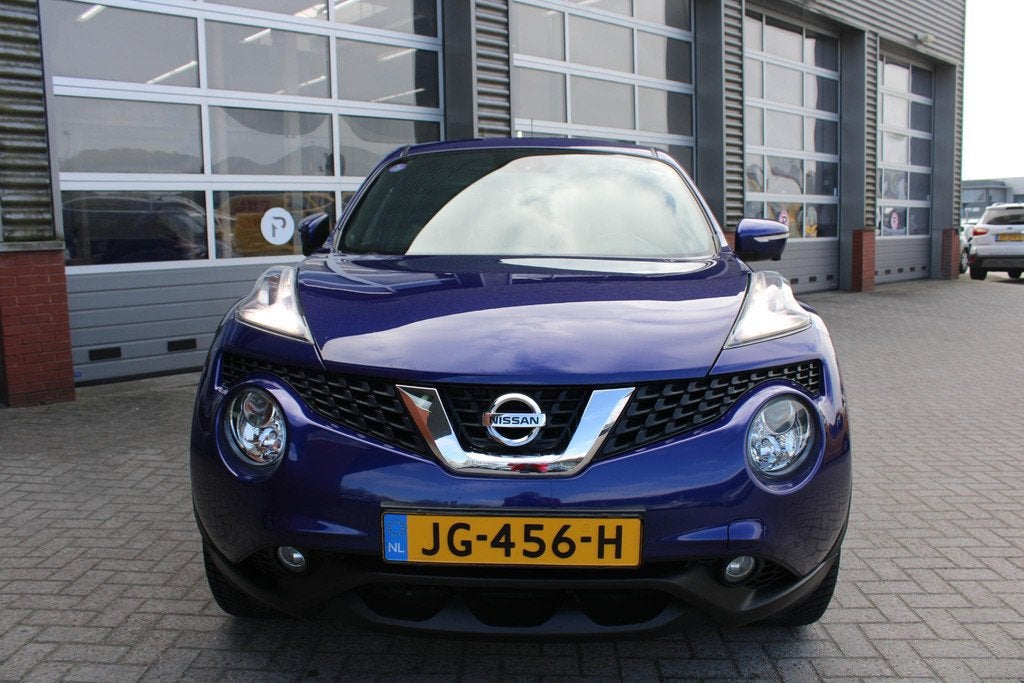 Nissan Juke 1.2 DIG-T S/S Tekna | Trekhaak | Lederen Bekledi, 639 kg, Blauw, 116 pk, Bedrijf