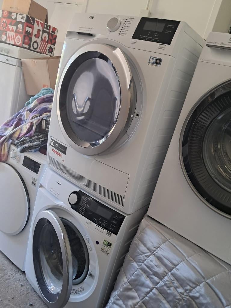 Zgan Topset van AEG wasmachine en warmtepomp droger, Ophalen, 8 tot 10 kg, Voorlader, 85 tot 90 cm
