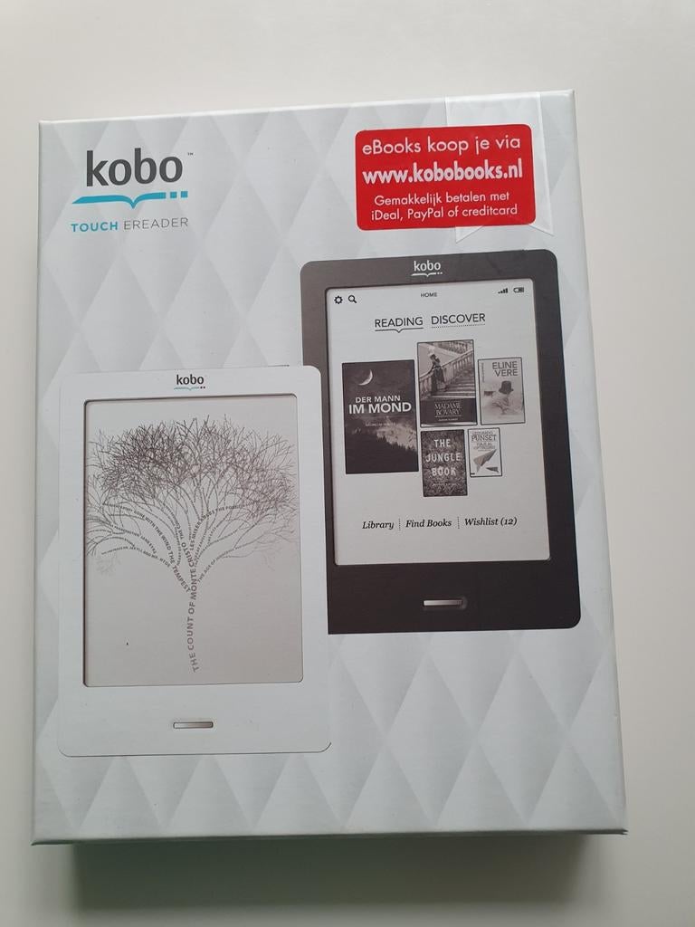 Kobo Touch eReader - Wit met voorgeïnstalleerde boeken, Computers en Software, E-readers, Zo goed als nieuw, 6 inch of minder