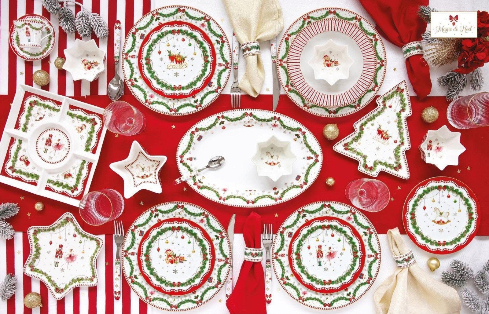 kerst servies Magie de Noël van EasyLife 14 persoons, Ophalen, Zo goed als nieuw