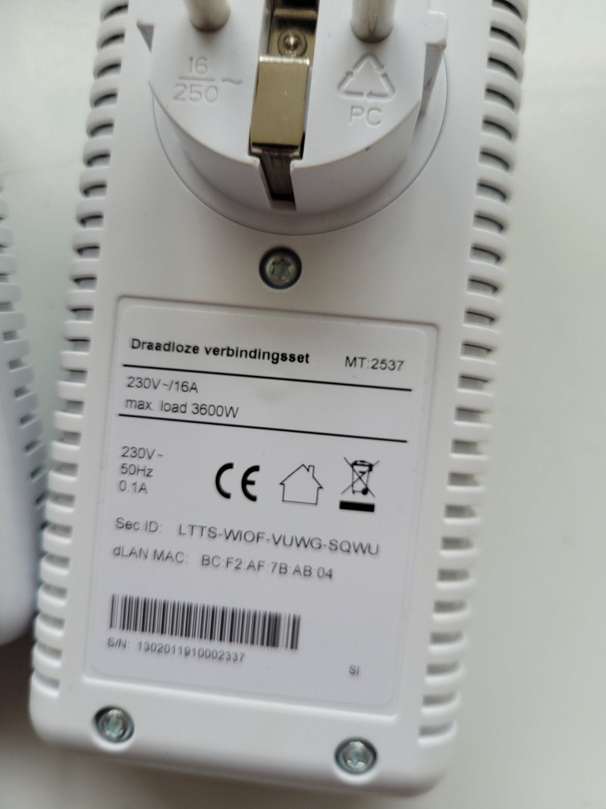 Telfort Draadloze Verbindingsset MT-2537 Powerline Adapters, Ophalen of Verzenden, Gebruikt, Telfort