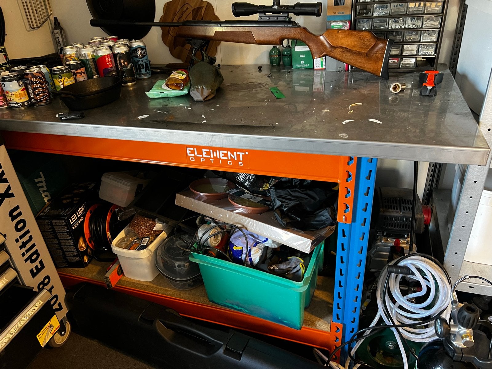 Robuuste werkbank met dik RVS blad - 180x80 cm, Ophalen, Gebruikt, 170 cm of meer
