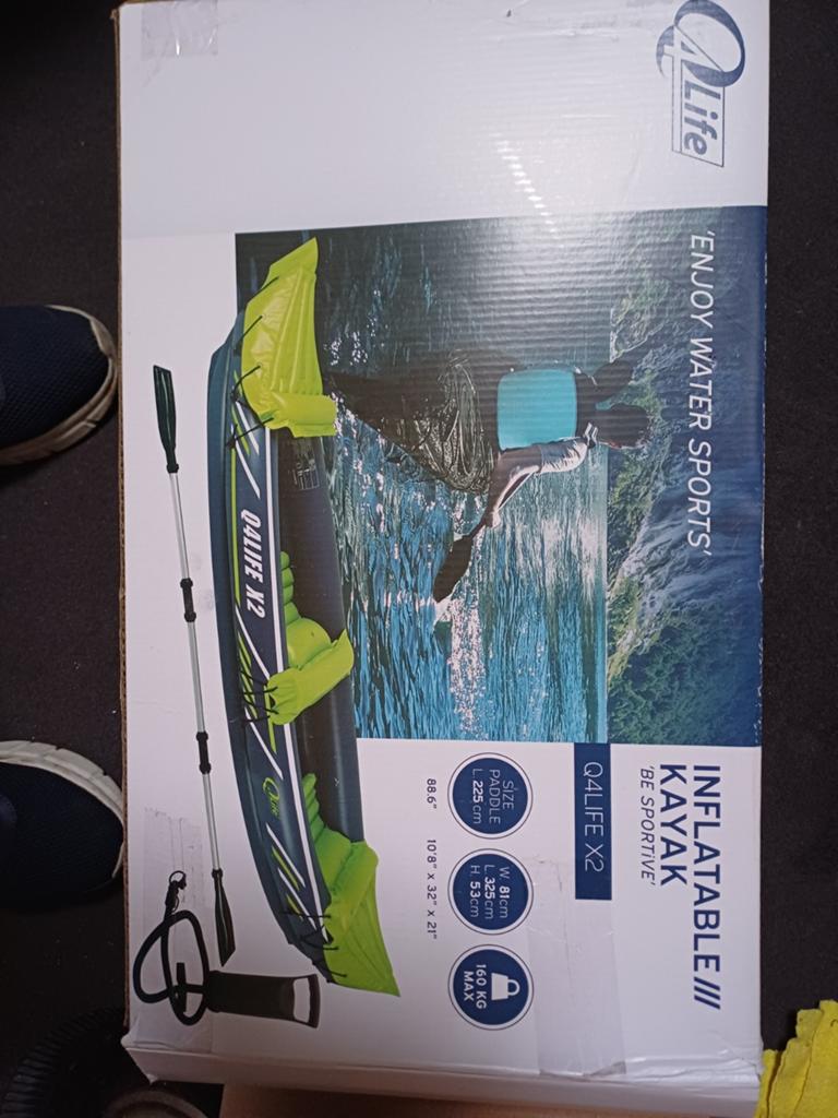 Opblaasbare kayak, Watersport en Boten, Ophalen of Verzenden, Opblaasbaar, Zo goed als nieuw, 2-persoons
