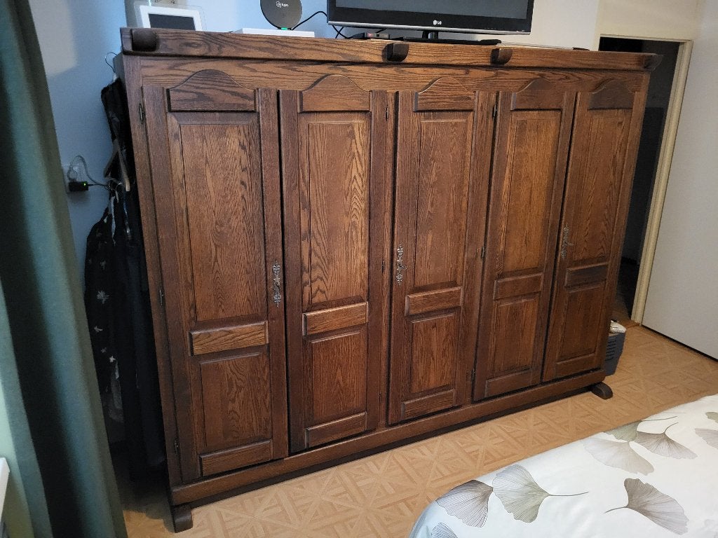 Kledingkast, Ophalen, Met deur(en), Gebruikt, Eikenhout