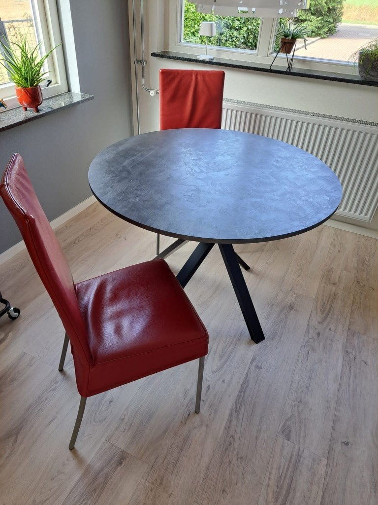 Eettafel en eetkamerstoelen, Gebruikt, 50 tot 100 cm, Rond, Tot twee personen