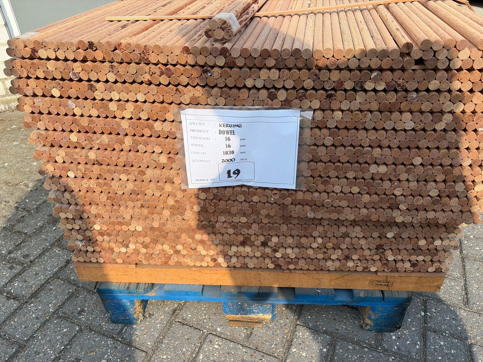 Hardhouten stokken 103 cm, Ø 16mm - 2000 stuks, Ophalen, Minder dan 25 mm, Overige typen, Nieuw
