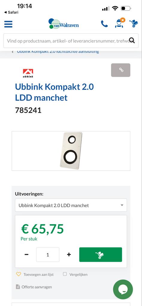 Ubbink Kompakt 2.0 LDDmanchet aansluiti51stuk alles 400 euro, Doe-het-zelf en Verbouw, Dakpannen en Dakbedekking, Kunststof, Zwart