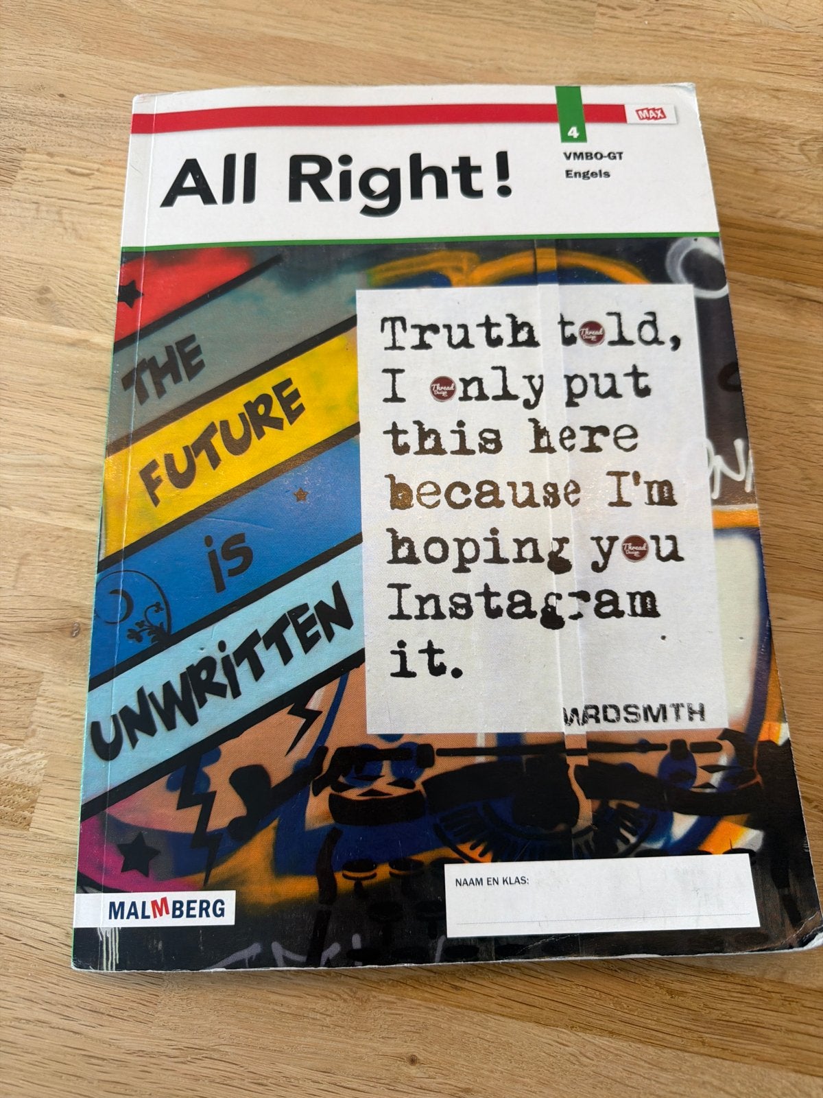 All Right! 4 VMBO-GT Engels Malmberg, Ophalen of Verzenden, Zo goed als nieuw, VMBO, Engels