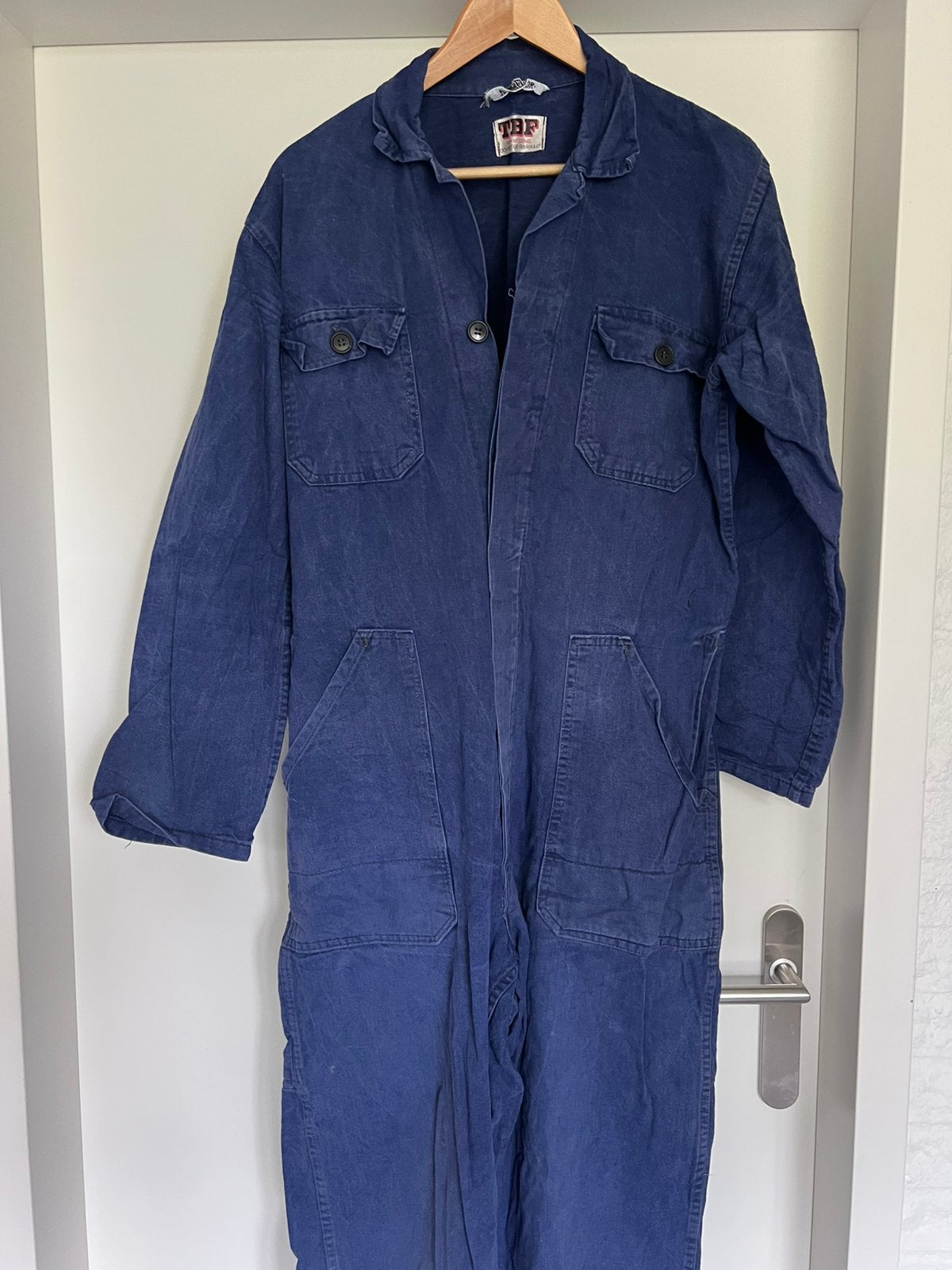 Gratis nieuwe denim overall maat 52, Ophalen, Zo goed als nieuw, Overall