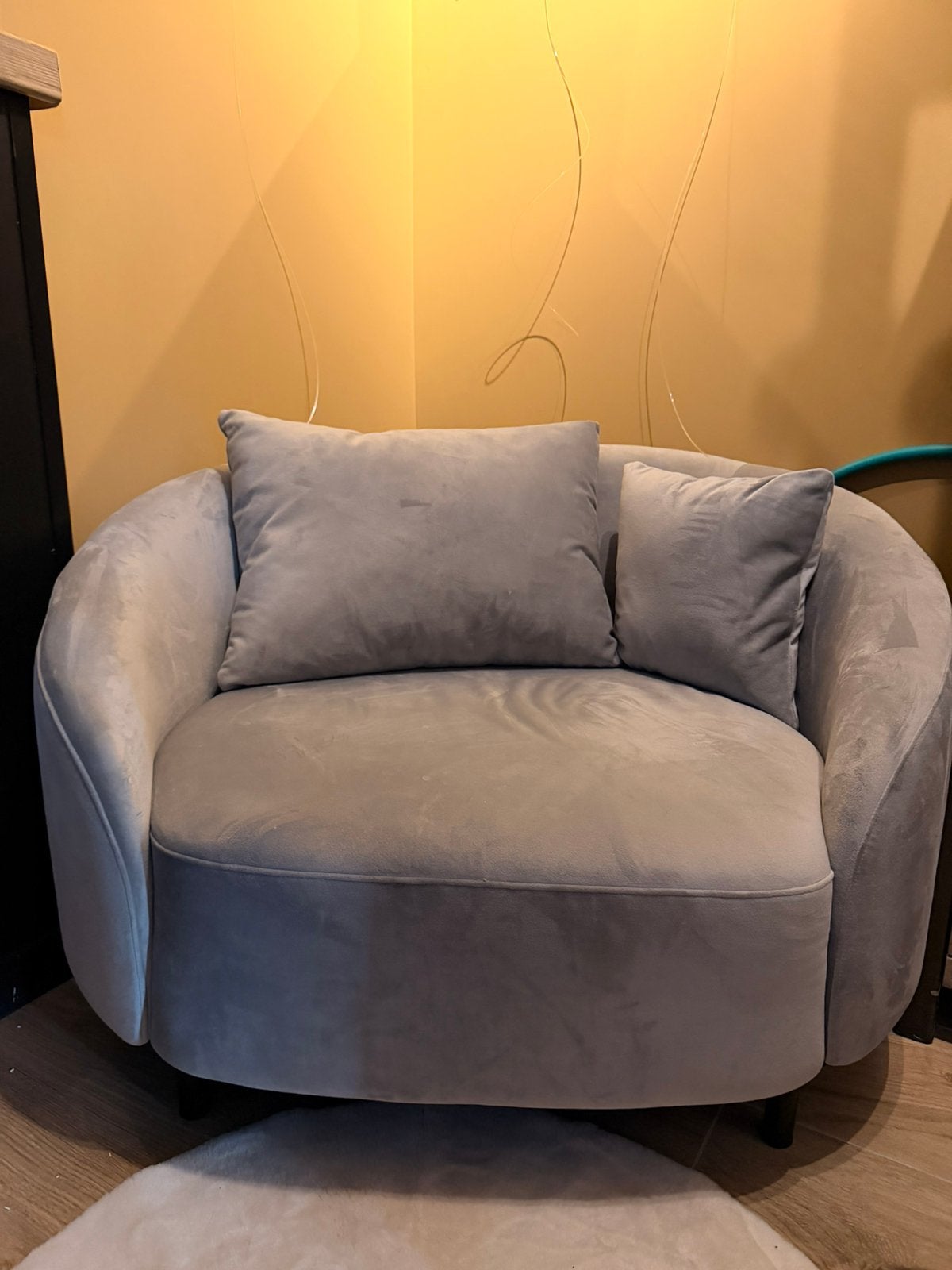 Royale comfortabele fauteuil – grijs, Huis en Inrichting, Ophalen, Minder dan 75 cm, Zo goed als nieuw, 75 tot 100 cm