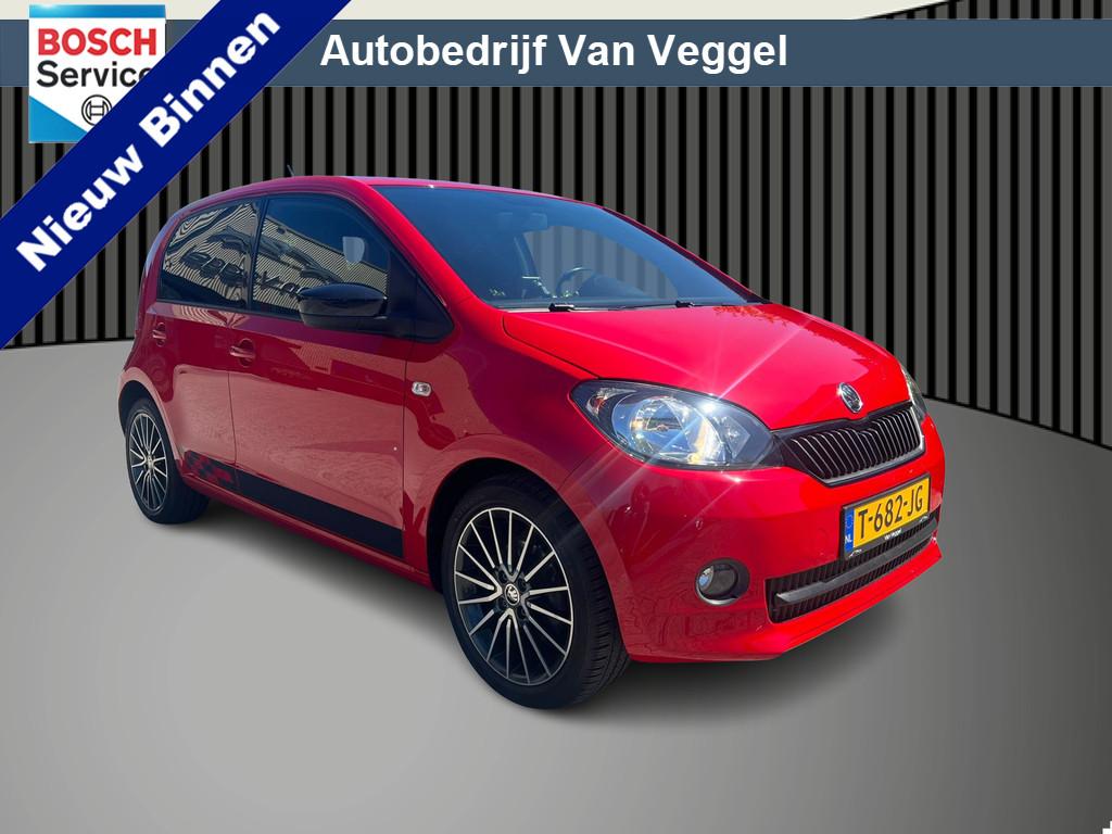 Skoda Citigo 1.0 Greentech Monte Carlo navi, stoelverw, airc, Auto's, Euro 5, Stof, Gebruikt, Zwart