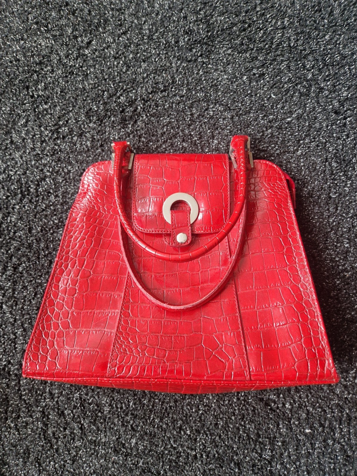 Rode tas reptielen motief, Ophalen of Verzenden, Rood