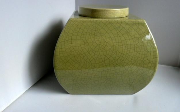Gemberpot met deksel # 22,5x22,5x23cm hoog., Antiek en Kunst, Antiek | Keramiek en Aardewerk, Ophalen of Verzenden