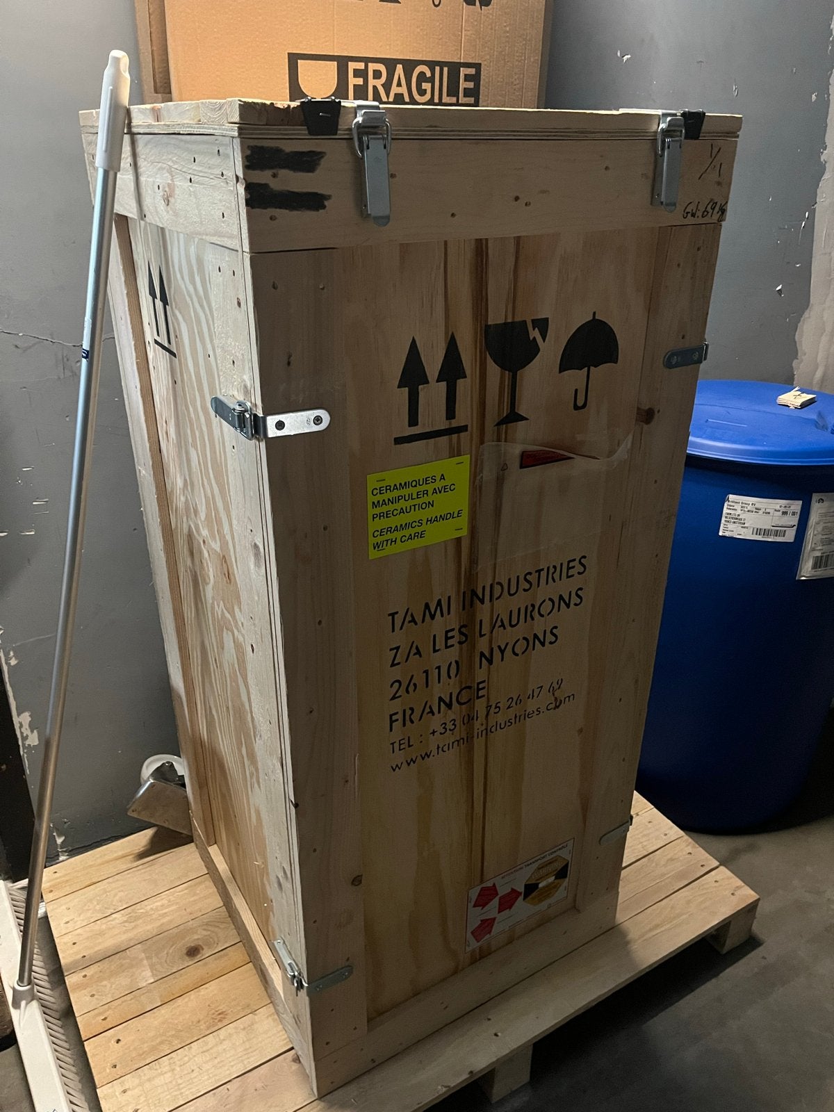 Houten transportkist voor kwetsbare goederen, Ophalen, Gebruikt, 40 tot 60 cm, 50 tot 75 cm