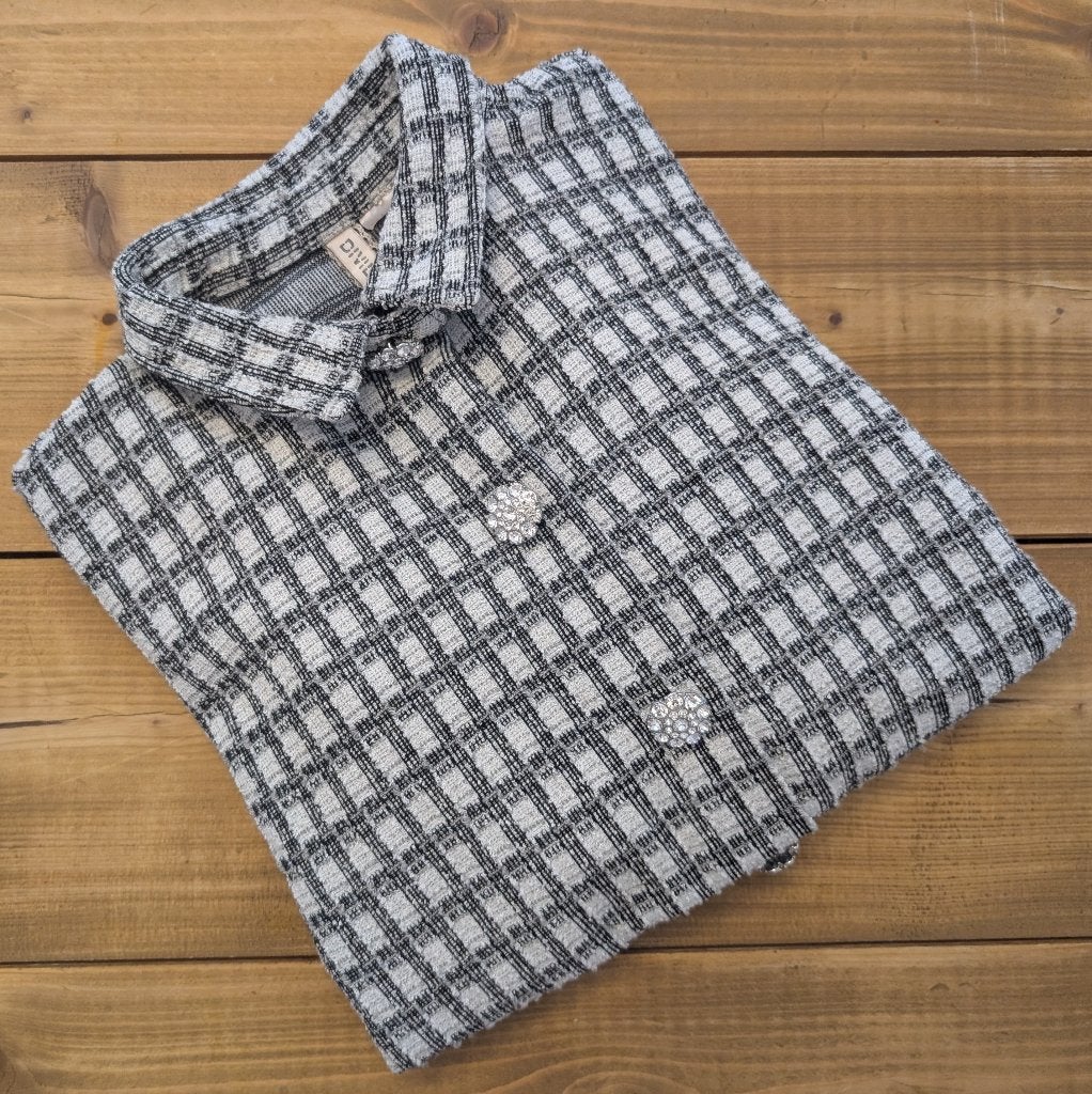 H&M Divided Geruit Cropped Jasje – Maat S, Zwart, Ophalen of Verzenden, Zo goed als nieuw, Jasje