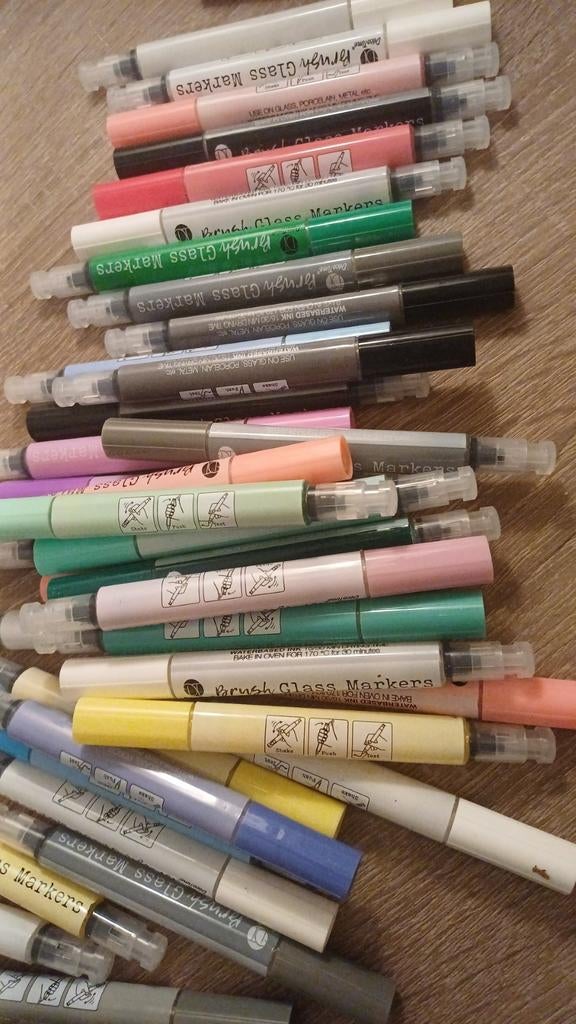 38x DecoTime Brush Glass Markers - Glasstiften, Ophalen of Verzenden, Zo goed als nieuw, Overige typen