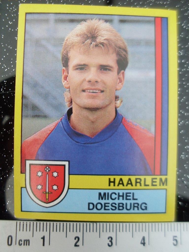 panini sticker voetbal 90 haarlem Michel Doesburg nr 100, Verzenden, Zo goed als nieuw, Overige binnenlandse clubs, Poster, Plaatje of Sticker