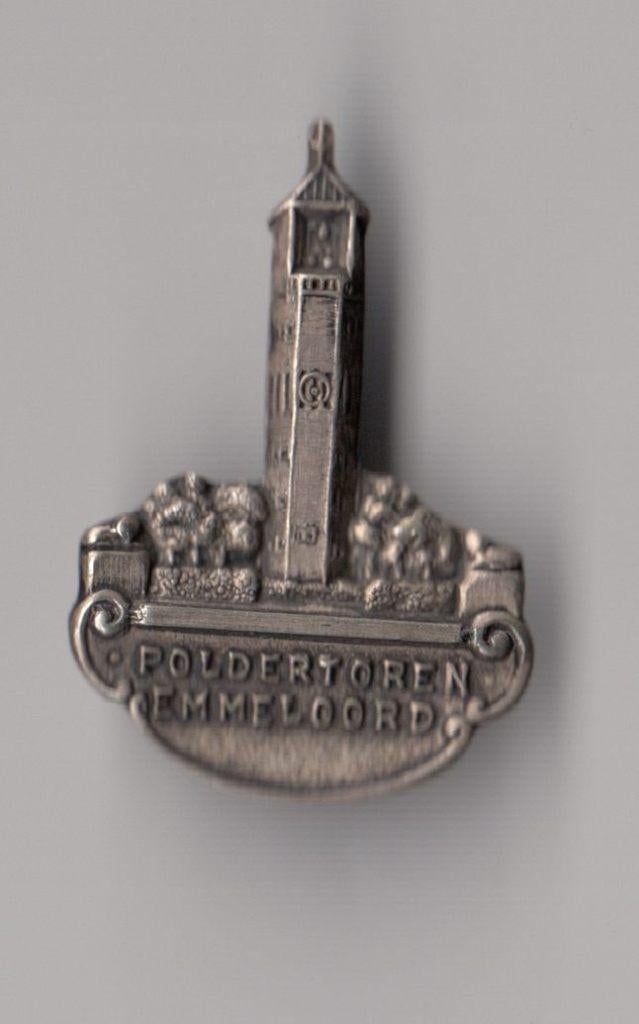 Emmeloord Poldertoren broche, Verzamelen, Speldjes, Pins en Buttons, Gebruikt, Niet vindbaar, Niet vindbaar, Speldje of Pin