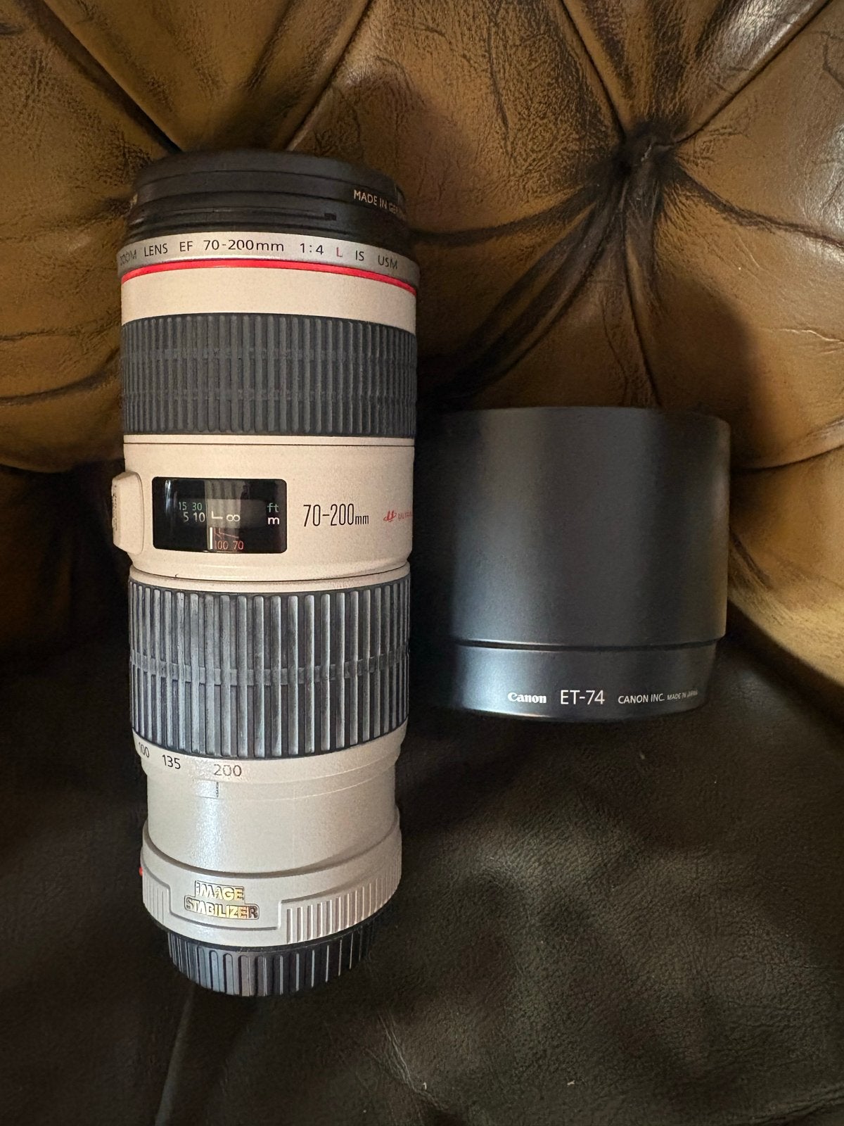 Canon EF 70-200mm f/4 L IS USM Telelens met zonnekap, Canon, Autofocus, Zo goed als nieuw, Canon EF