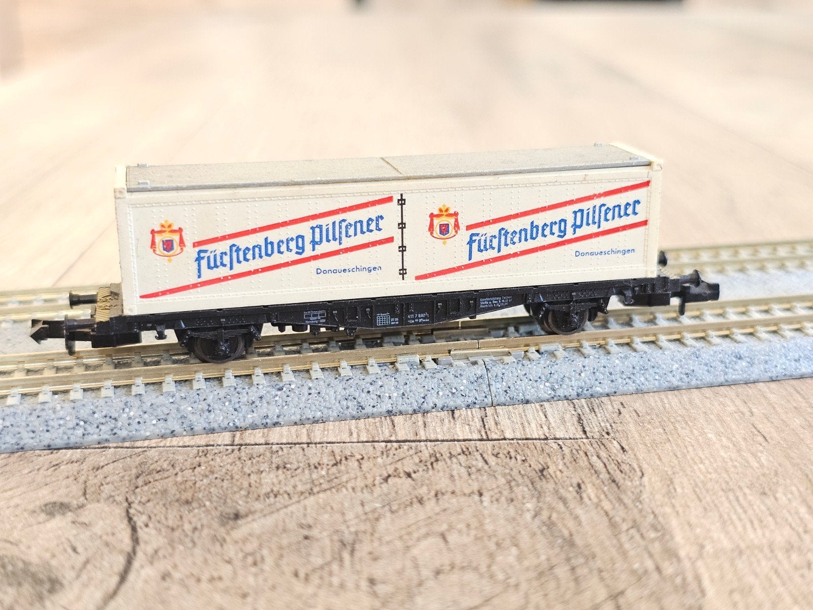 Modeltrein N spoor container wagon - Fürstenberg Pilsener, Ophalen of Verzenden, Gebruikt, Wagon