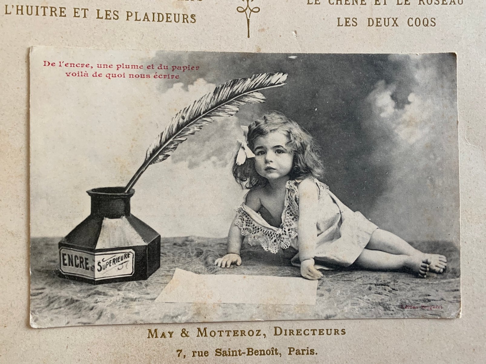 1906 Meisje met veer, inkt en papier (GO), Ophalen of Verzenden, Voor 1920, Gelopen, Kinderen