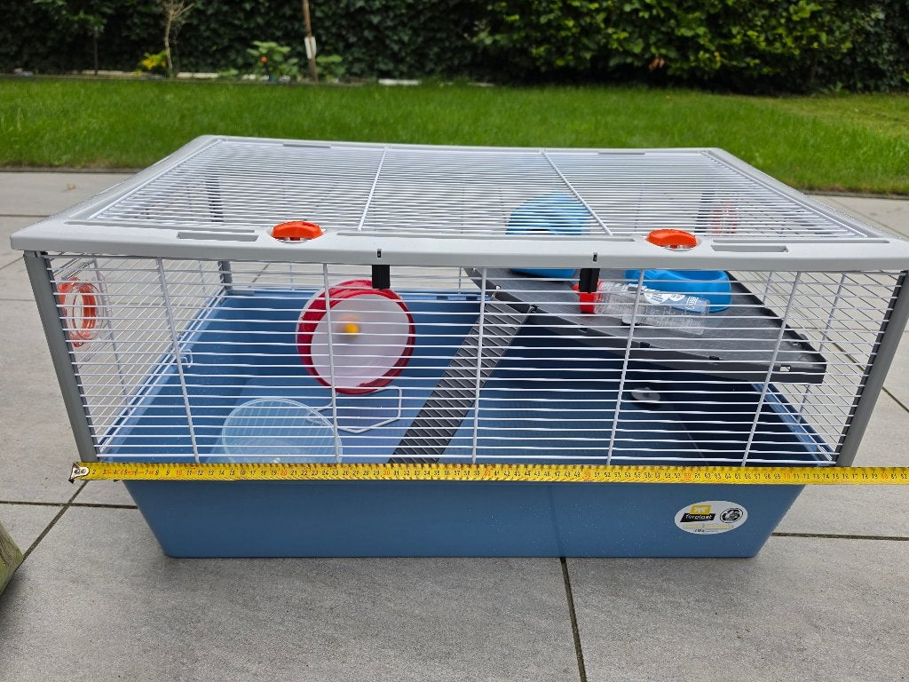 Knaagdierverblijf met toebehoren, Dieren en Toebehoren, Gebruikt, Hok, Hamster, 75 tot 110 cm