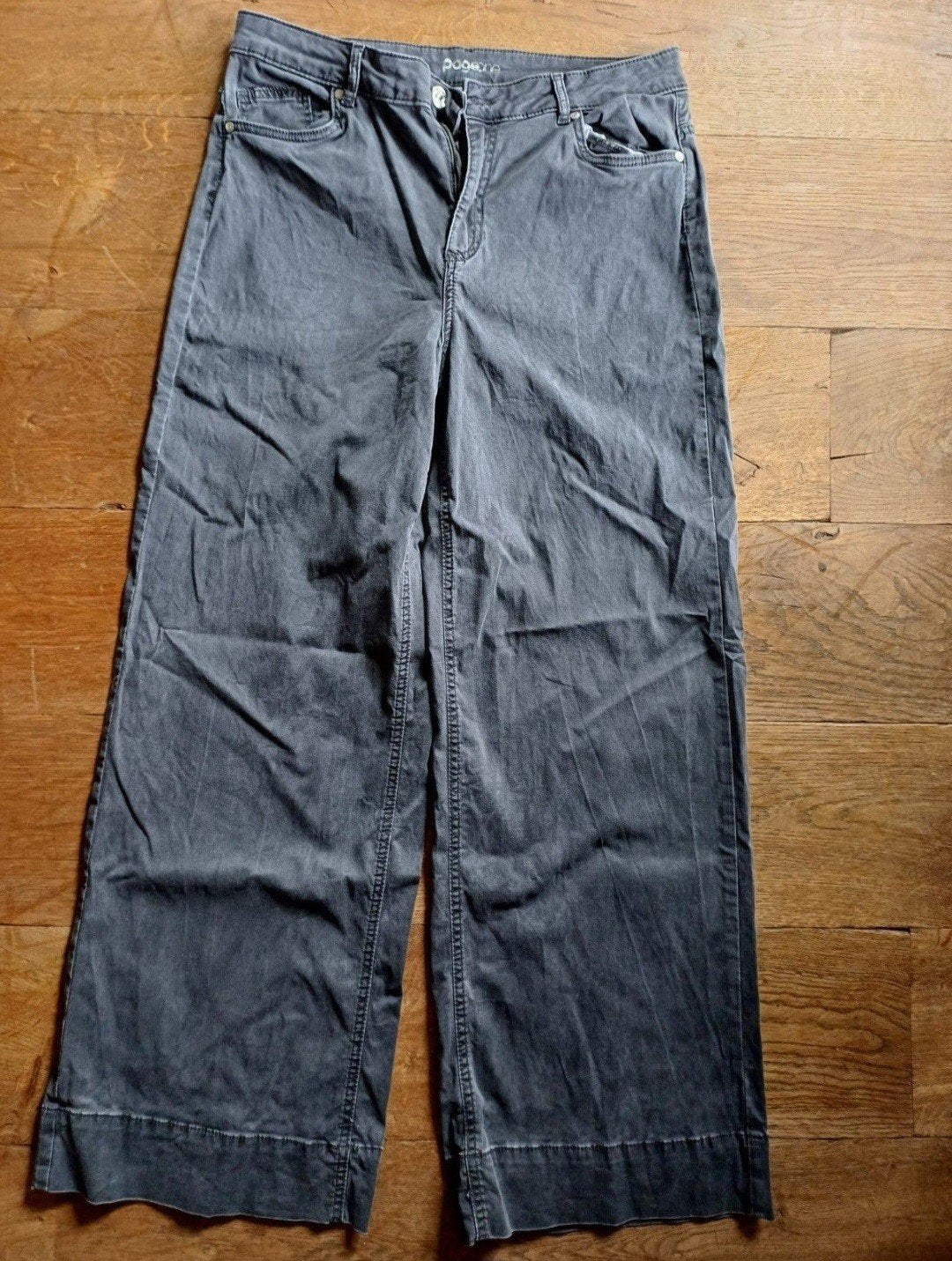 PAGE ONE WIDE LEG mt 40 ZWART GEBLEACHED ZGAN, Kleding | Dames, Zwart, Zo goed als nieuw, Lang, Page One