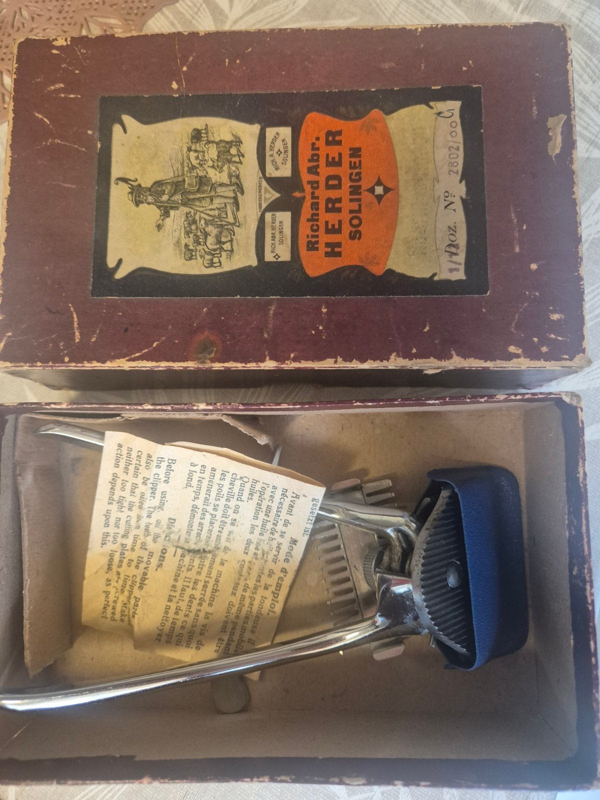 Vintage Richard Abr. Herder Solingen Handmatige Tondeuse, Ophalen of Verzenden