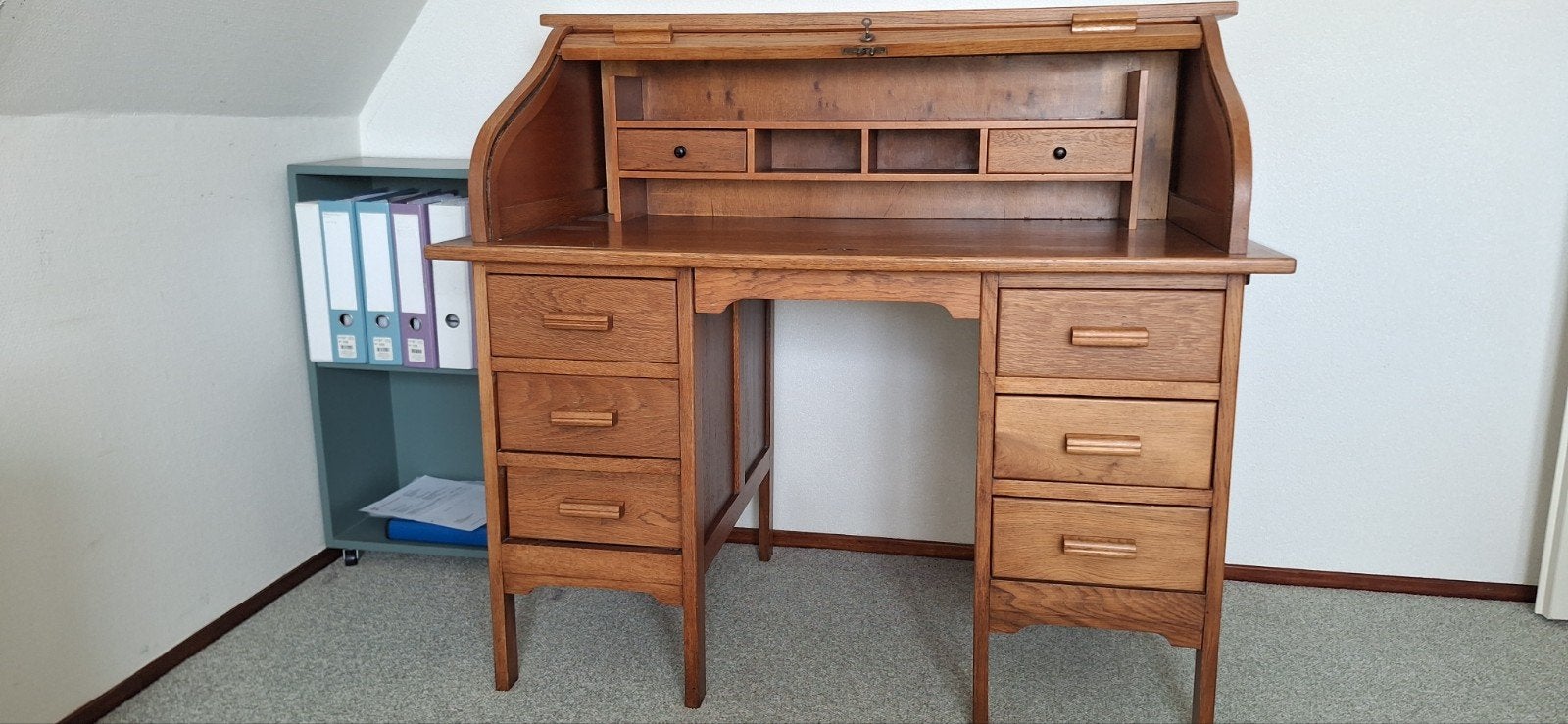 Antiek rolluikbureau van eikenhout, Ophalen, Gebruikt, Hout, Antiek