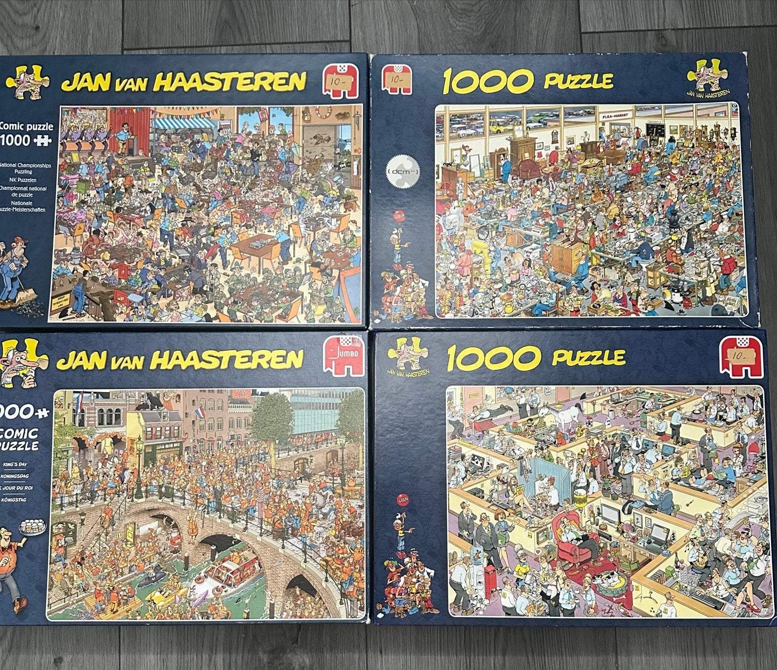 Grote collectie Jan van Haasteren puzzels (1000, 950, 1500,, Ophalen, 500 t/m 1500 stukjes, Gebruikt, Legpuzzel
