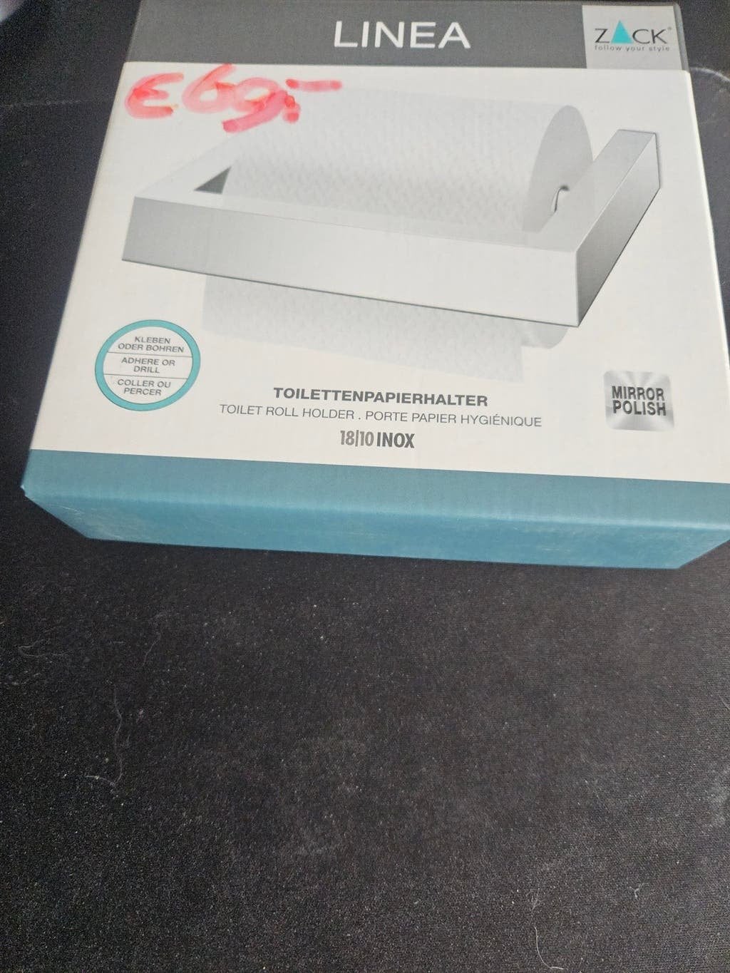 Zack Linea Toiletrolhouder RVS - Nieuw in doos, Toilet-accessoire, Overige merken, Nieuw, Ophalen of Verzenden
