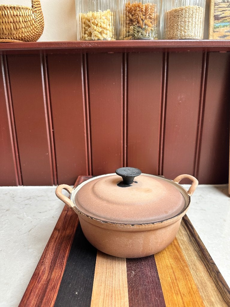 Vintage Le Crueset pan, Gebruikt, Met deksel, Le Creuset, Ophalen of Verzenden
