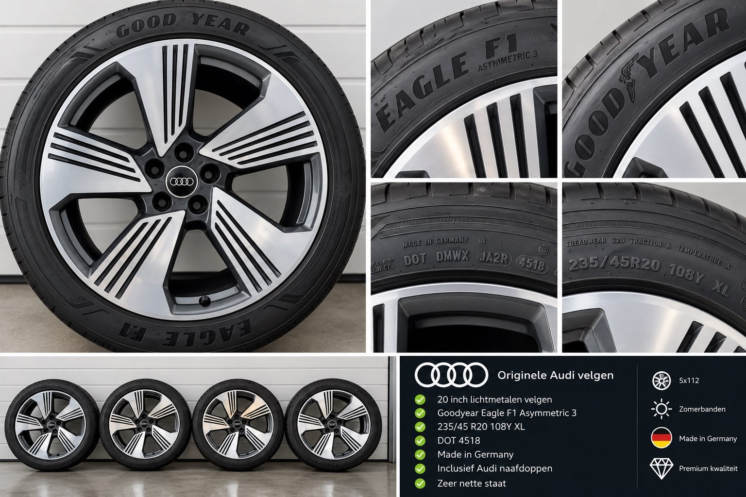 Orginele audi 20 inch velgen + banden, Ophalen of Verzenden, Zo goed als nieuw