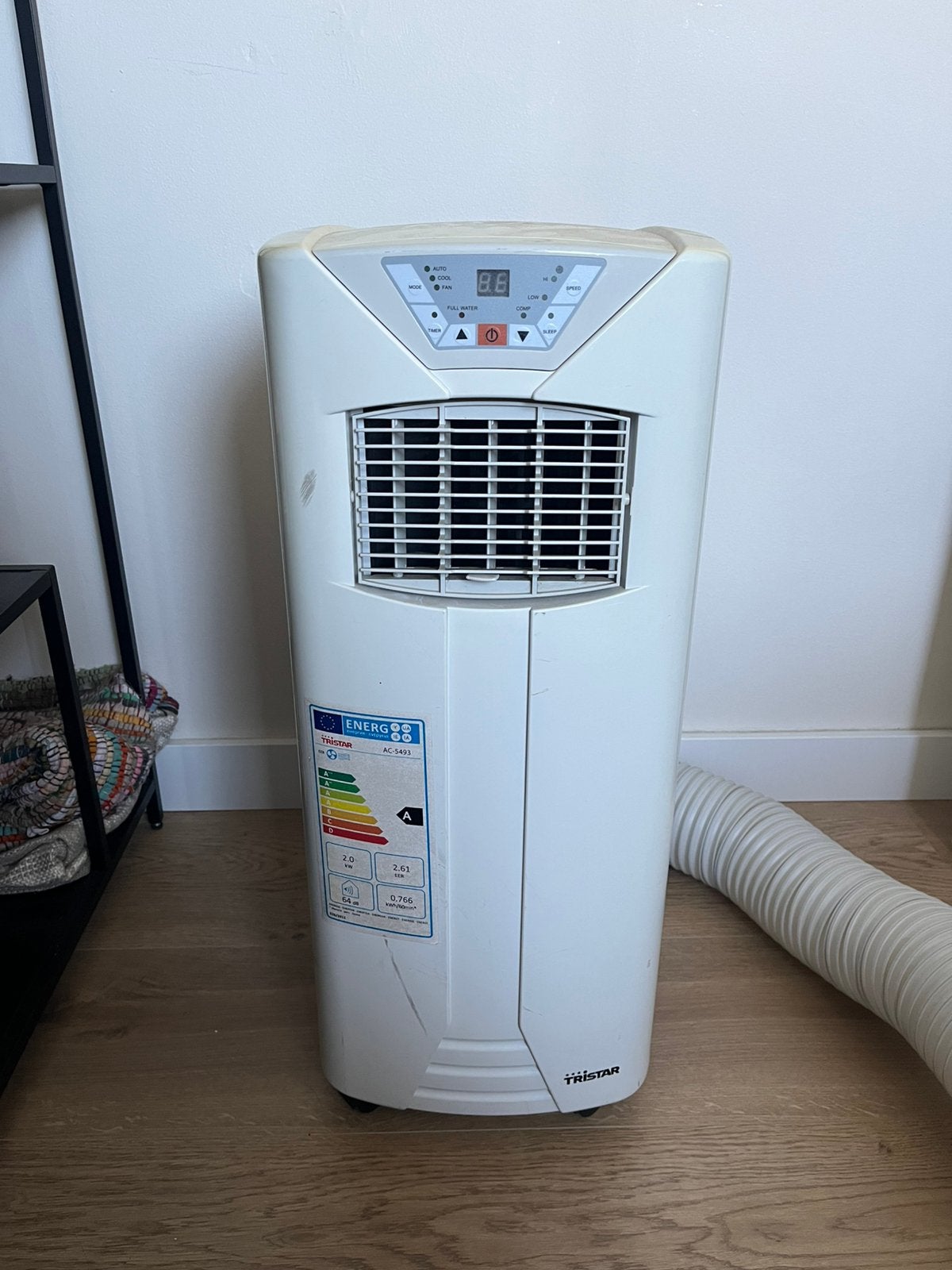 Tristar mobiele airco 7000 BTU, Ophalen, Minder dan 60 m³, 3 snelheden of meer, Zo goed als nieuw