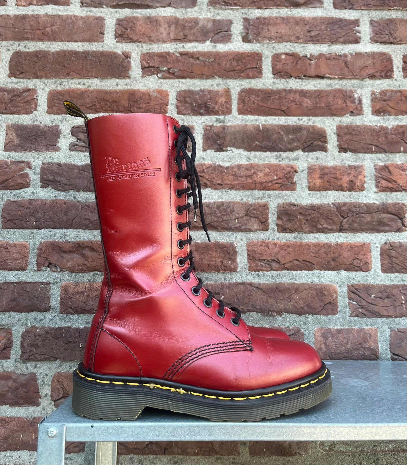 Dr. Martens 1914 MIE Mid calf cherry red maat Uk 3/ Eu 36, Hoge laarzen, Dr. Martens, -, -