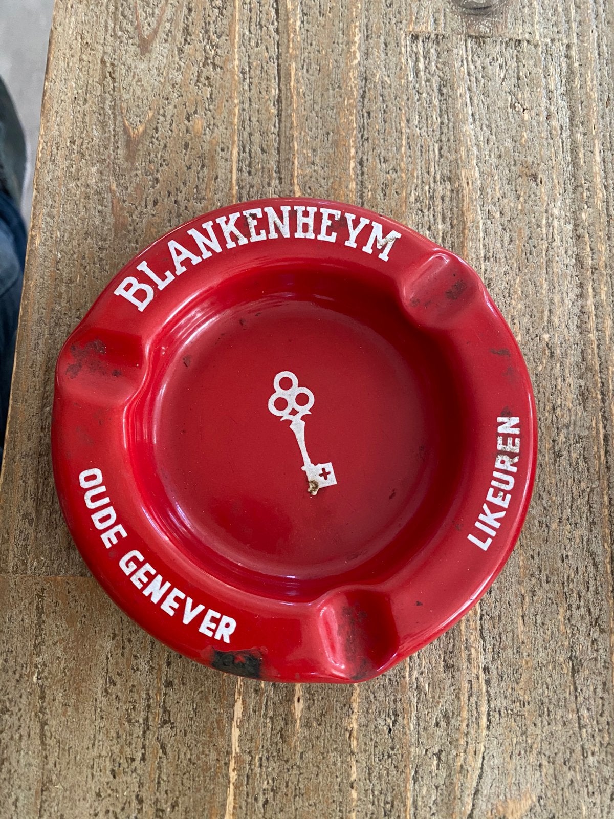 Blankenheym genever likeuren emaille asbak, Ophalen of Verzenden, Gebruikt, Asbak