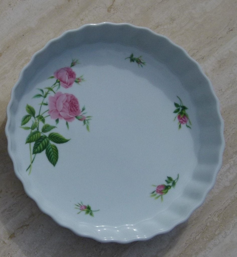 Christine Holm Roze Rozen Oven Quiche Taart Schaal / Schalen, Overige merken, Nieuw, Ophalen of Verzenden, Schaal of Schalen