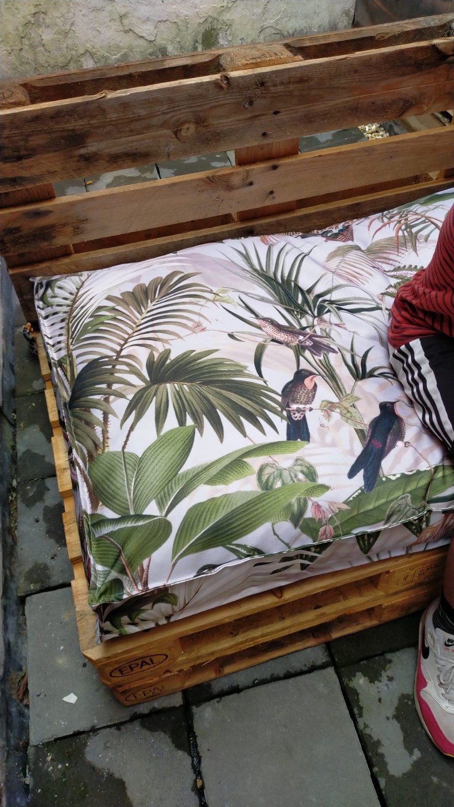 Palletkussens met tropische print voor paletbank, Ophalen, Overige merken, Gebruikt, Meerkleurig